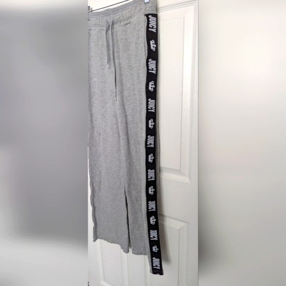 🔷Juicy Couture Women's (Size Small) Light Gray Track Pants with Black Logo Trim - Picture 1 of 13